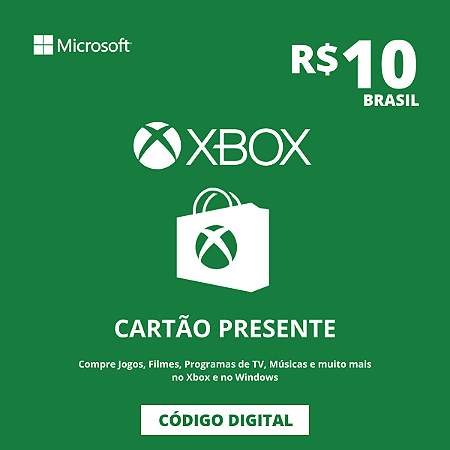 Cartão Presente Xbox 10 Reais Brasil - Código Digital