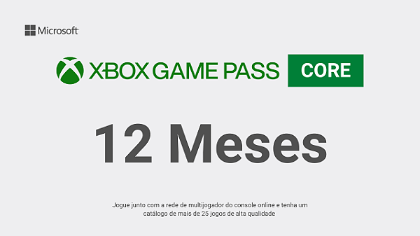 Xbox Game Pass Core 12 meses - Código Digital - Playce - Games