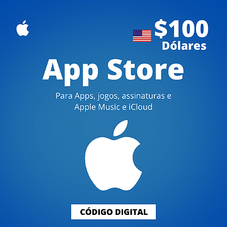 Gift Card Apple 100 Dólares USA - App Store iTunes - Código Digital
