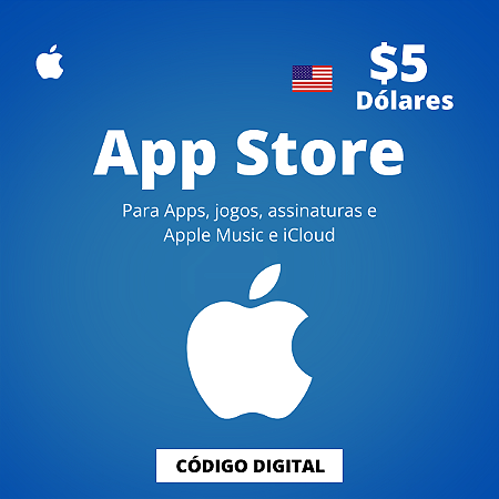 Gift Card Apple 5 Dólares USA - App Store iTunes - Código Digital
