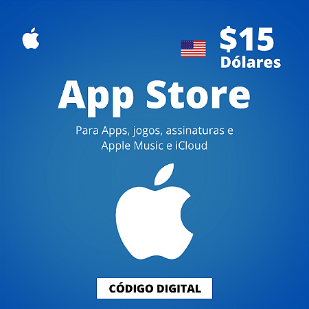 Gift Card Apple 15 Dólares USA - App Store iTunes - Código Digital