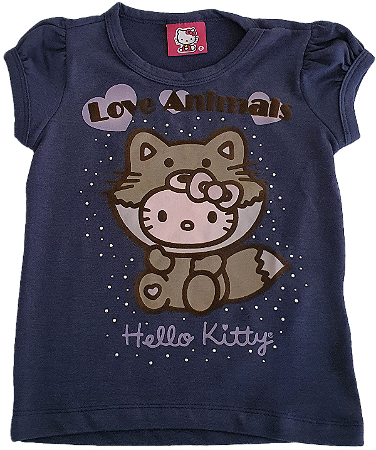 Blusa Manga Media Feminina Hello Kitty