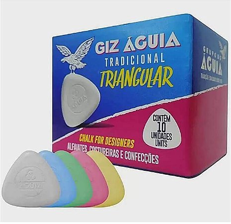 Giz Triangular Sortido c/ 10 Unidades Águia