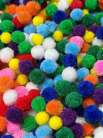 Pompom 1 cm sortido c/ 100 unidades