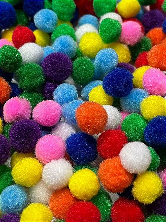 Pompom 1,5 cm sortido c/ 100 unidades