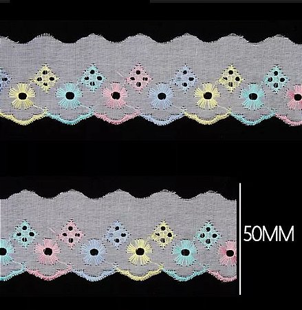 Bordado ingles 5.0cm MULTI c/ 13.70 metros NYBC