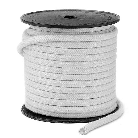 Cordão trançado 8mm branco 100% algodão 3039 Com 20 metros São José