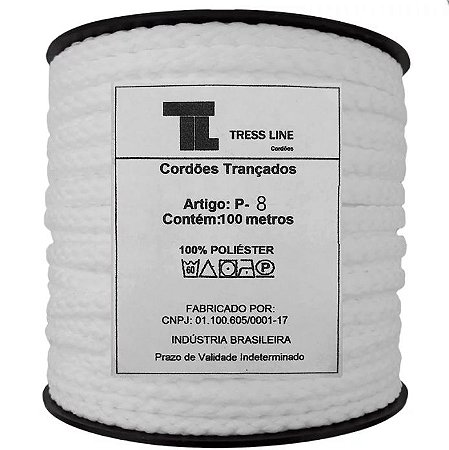 Cordão Trançado P-8 Branco c/ 100 Metros Tress Line