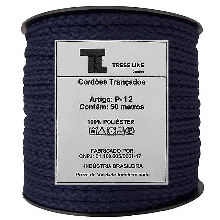 Cordão Trançado P-12 Marinho c/ 50 Metros Tress Line