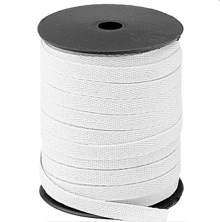 Cadarço Sarjado 10mm Branco Com 50 Metros São José
