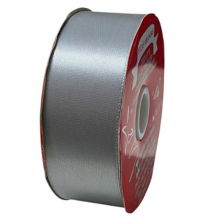 Fita poliéster 38mm Cinza claro c/50 metros Trader