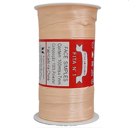 Fita poliéster 7mm Salmão c/100 metros Trader