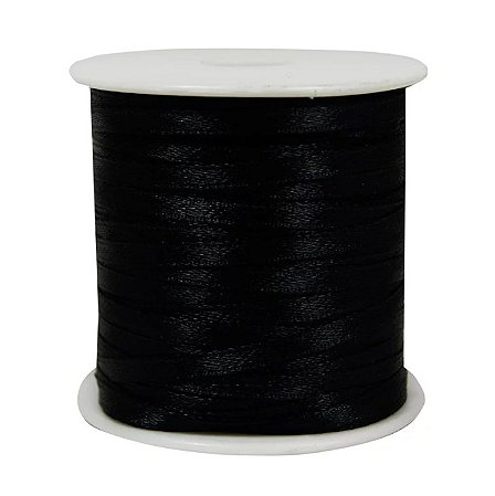 Fita Cetim 4mm 100 Metros Preto BZ