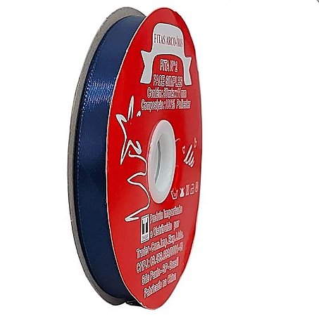 Fita poliéster 11mm Azul Marinho c/50 metros Trader