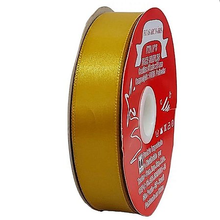 Fita poliéster 22mm Dourado c/50 metros Trader