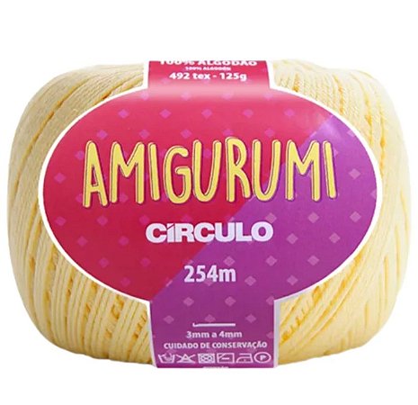 Linha Amigurumi Cor 1112 Creme Com 254 Metros Círculo