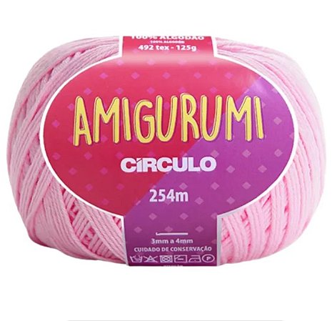 Linha Amigurumi Cor 3077 Quartzo Com 254 Metros Círculo