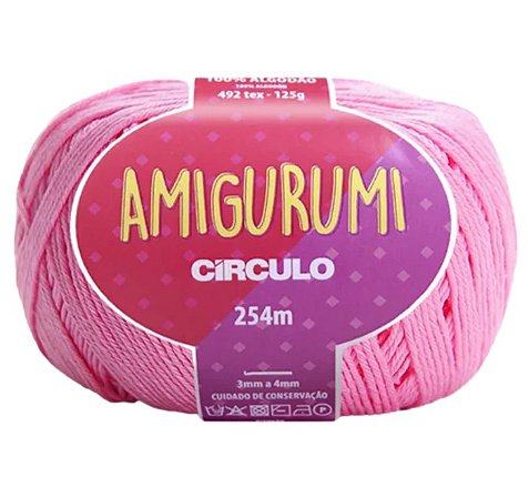 Linha Amigurumi Cor 3131 Chiclete Com 254 Metros Círculo