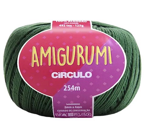Linha Amigurumi Cor 5398 Musgo Com 254 Metros Círculo