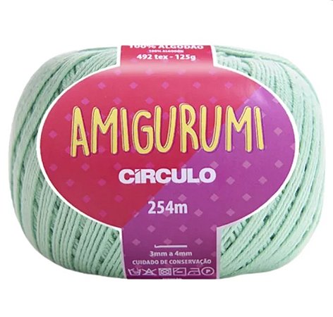 Linha Amigurumi Cor 5743 Neo Mint Com 254 Metros Círculo