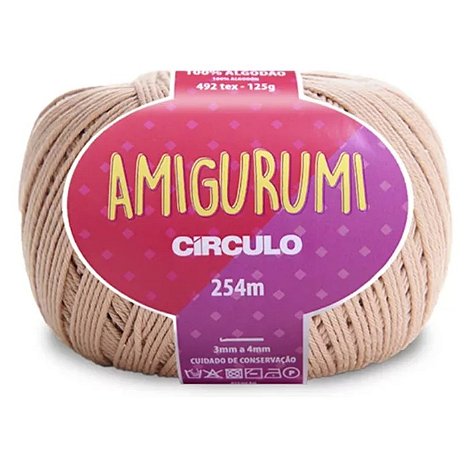 Linha Amigurumi Cor 7650 Amêndoa Com 254 Metros Círculo