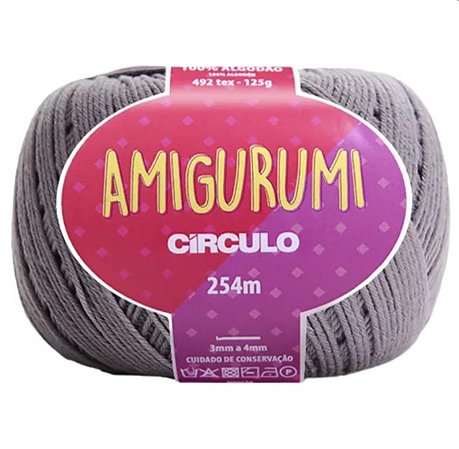 Linha Amigurumi Cor 8797 Aço Com 254 Metros Círculo
