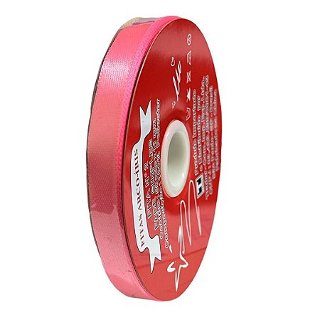 Fita poliéster 11mm Rosa Chiclete c/50 metros Trader