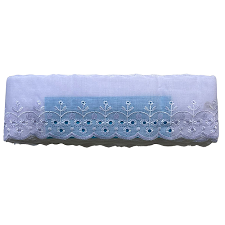 Bordado Ingles Branco 7.5cm Ctl-110 Com 13.70 Metros NYBC