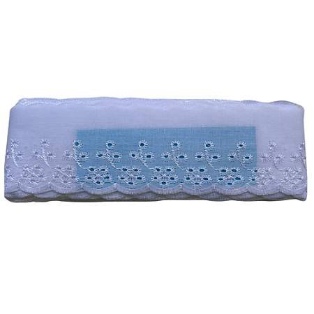 Bordado Ingles Branco 7.5cm Ctl-112 Com 13.70 Metros NYBC