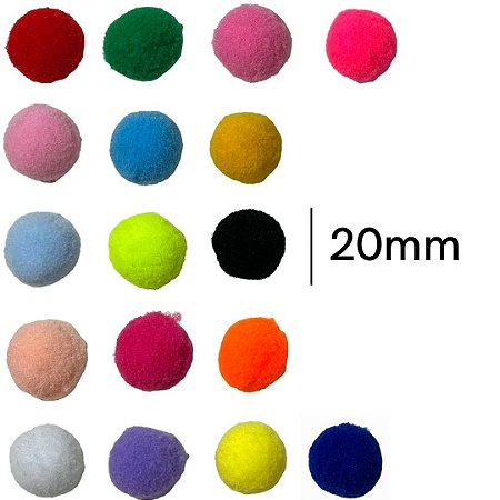 Pompom 2 cm Sortido com 50 unidades NYBC