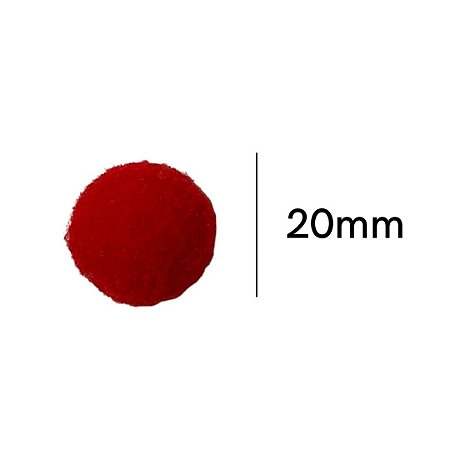 Pompom 2 cm Vermelho com 50 unidades NYBC