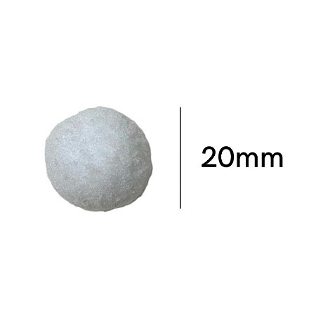 Pompom 2 cm Branco com 50 unidades NYBC