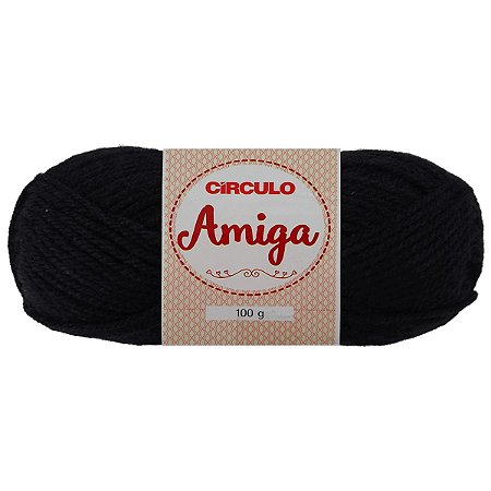 Fio Amiga 100 Gramas Cor 940 Preto Com 133 metros Círculo
