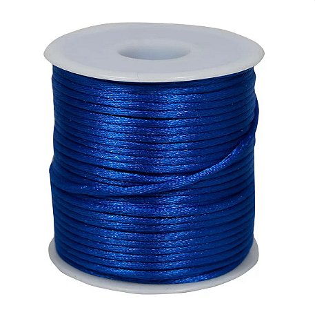 Cordão de Cetim 2mm Azul Royal Com 50 metros Trader
