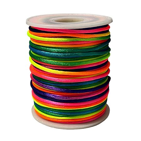 Cordão de Cetim 2mm Multicor Com 50 metros Trader