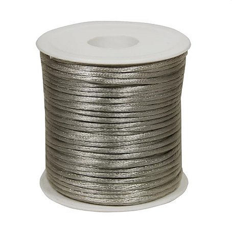 Cordão de Cetim 2mm Cinza Com 50 metros Trader