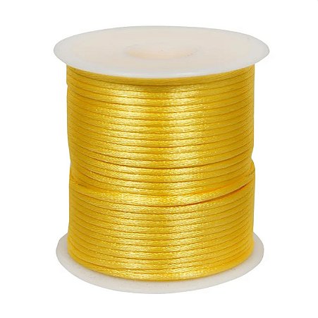 Cordão de Cetim 2mm Amarelo Canário Com 50 metros Trader