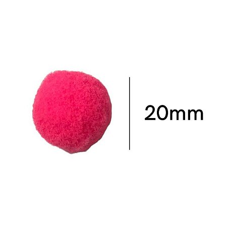 Pompom 2 cm Rosa Neon com 50 unidades NYBC