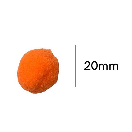 Pompom 2 cm Laranja Neon com 50 unidades NYBC
