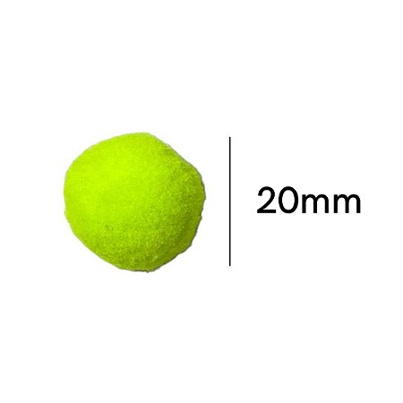 Pompom 2 cm Verde Neon com 50 unidades NYBC