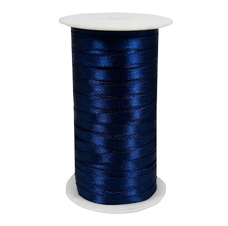 Fita Cetim 7mm 100 Metros Azul Marinho BZ