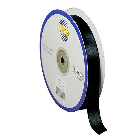 Fita Cetim 15mm Preto c/50 metros BZ