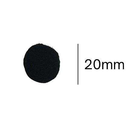 Pompom 2 cm Preto com 50 unidades NYBC