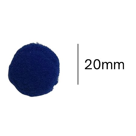 Pompom 2 cm Azul Royal com 50 unidades NYBC