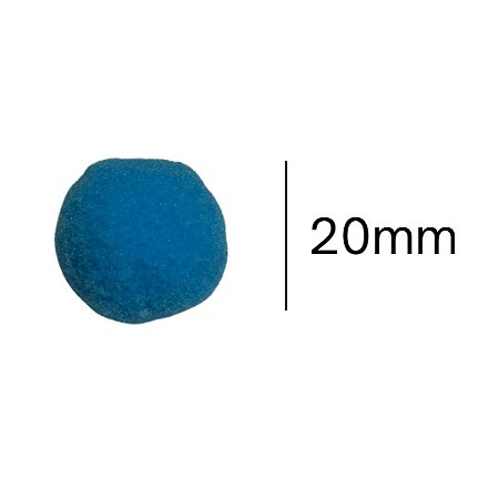 Pompom 2 cm Azul Turquesa com 50 unidades NYBC