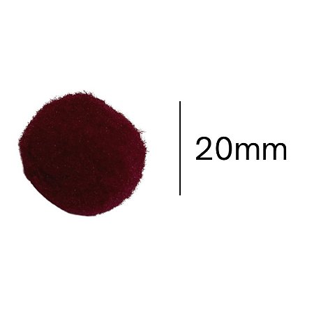 Pompom 2 cm Vinho com 50 unidades NYBC