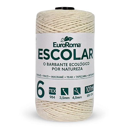 Barbante escolar 6 cru com 101 metros Euroroma