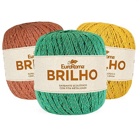 Barbante com fita metalizada ouro n6 euroroma
