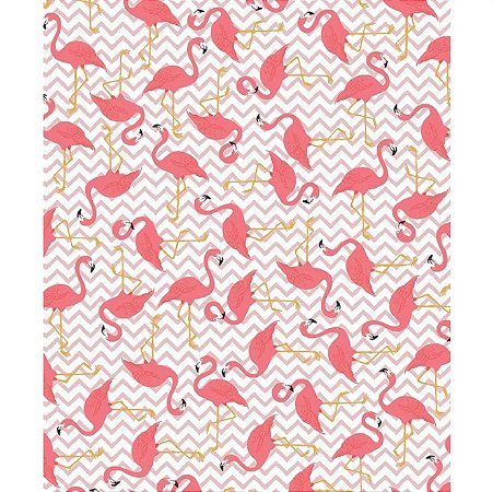 Tecido tricoline estampado flamingo ref:2110 - 100% algodão 50cm x 150cm Círculo