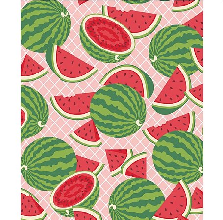 Tecido tricoline estampado frutas ref:2293 - 100% algodão 50cm x 150cm Círculo